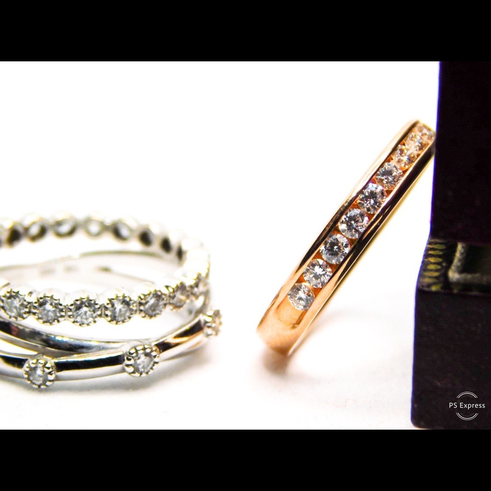 Diamond and 14k Rose Gold Stacker